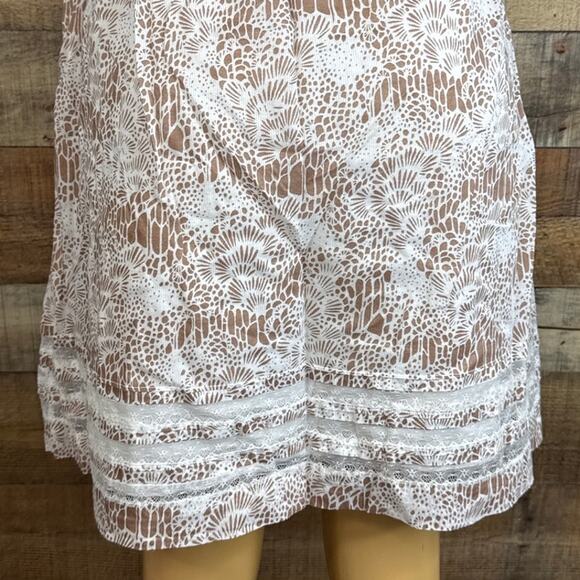 Ann Taylor LOFT Brown White Spaghetti Strap Dress Size 8 - Picture 9 of 12